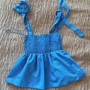 Zara strip poplin top